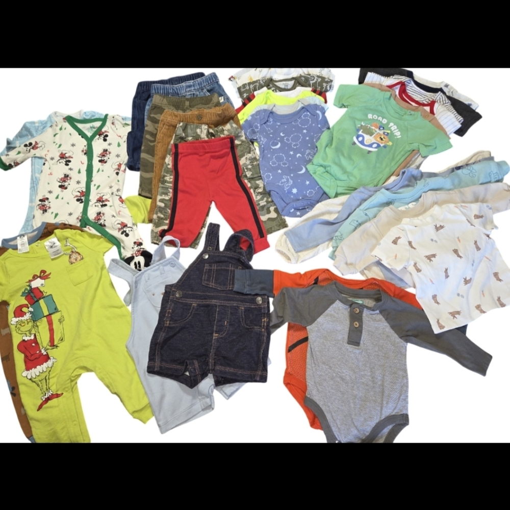 Carhartt, Wrangler, Nike, Carters & More! Infants 33pc Bundle Tops/Pants in EUC